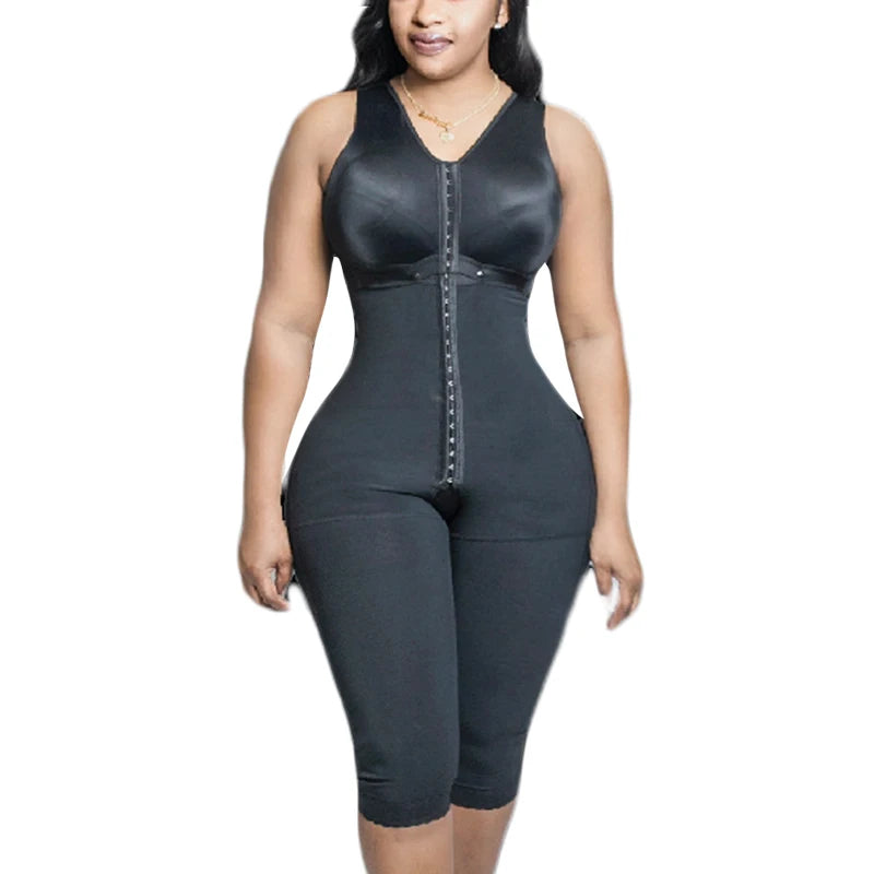 Fajas Colombians Open Bust Bodysuits Tummy Control Adjustable Hook And Eye Front Closure High Compression Women‘s Shapewear