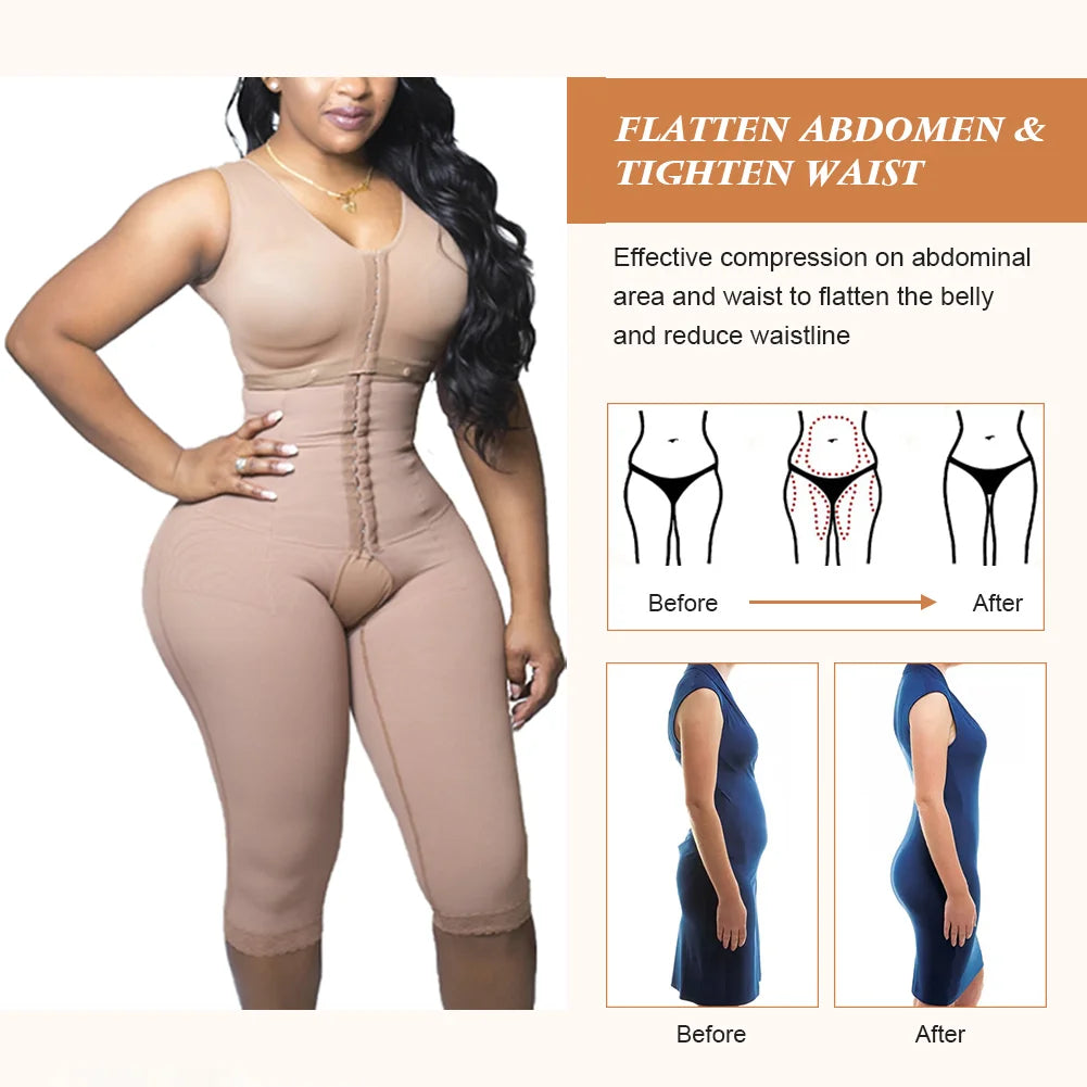 Fajas Colombians Open Bust Bodysuits Tummy Control Adjustable Hook And Eye Front Closure High Compression Women‘s Shapewear