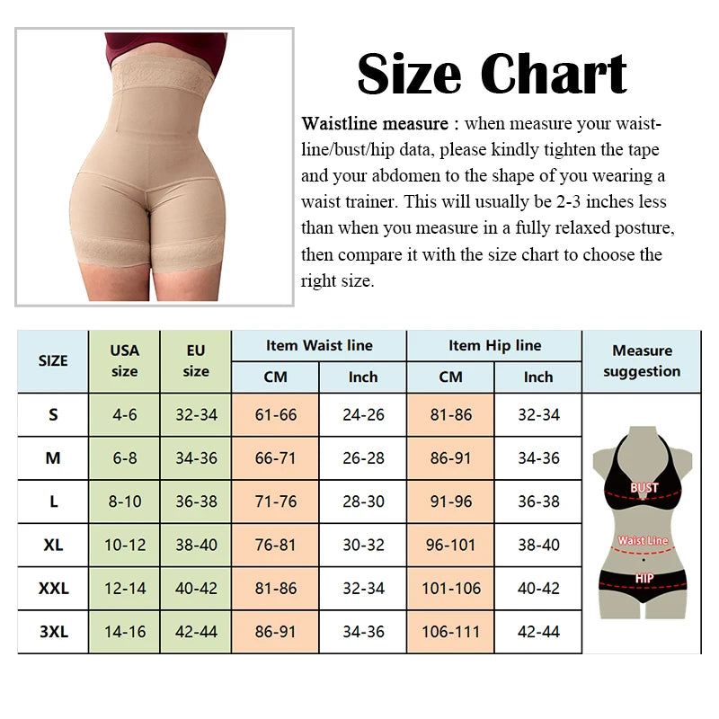 High Waist Body Shaper Panties Seamless Butt Lifter Compression Fajas Reducing Girdles Slimming Corset Shapewear Women Underwear