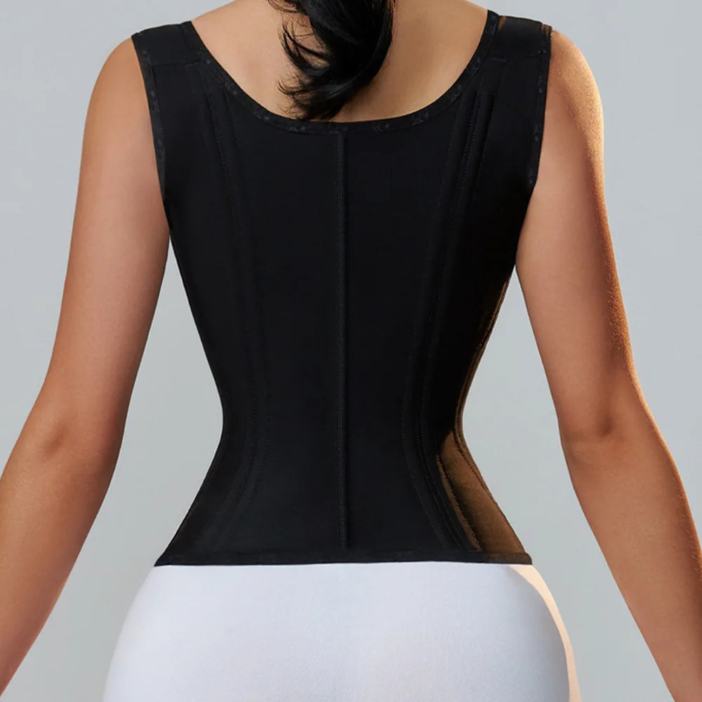 Fajas Colombians Girdles With Row Buckle and Zipper Postpartum Corset Waist Trainer Body Shaper For Women Sexy Shaping Curve