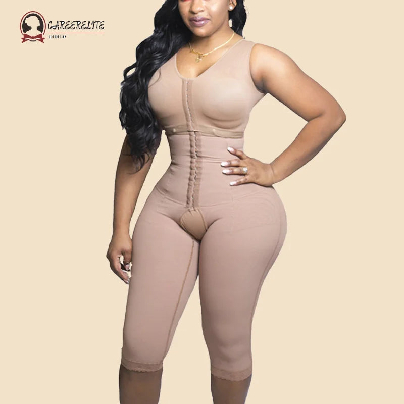 Fajas Colombians Open Bust Bodysuits Tummy Control  Adjustable Hook And Eye Front Closure High Compression Women‘s Shapewear