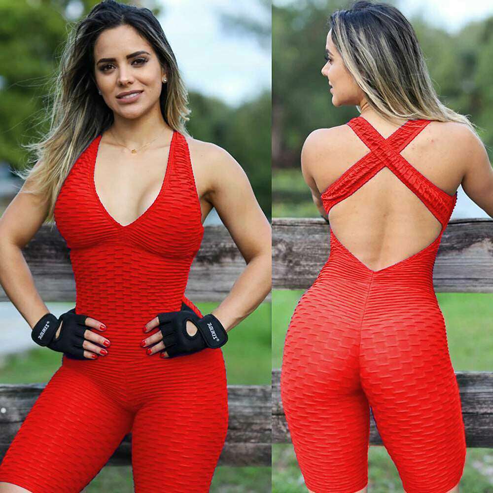 One Piece Gym Wear | Backless One-Piece Yoga Pants | Legsgofashions