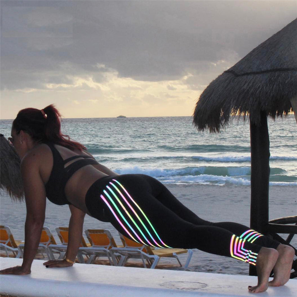 Laser printed sports and leisure tight yoga pants lazer sportswear llc