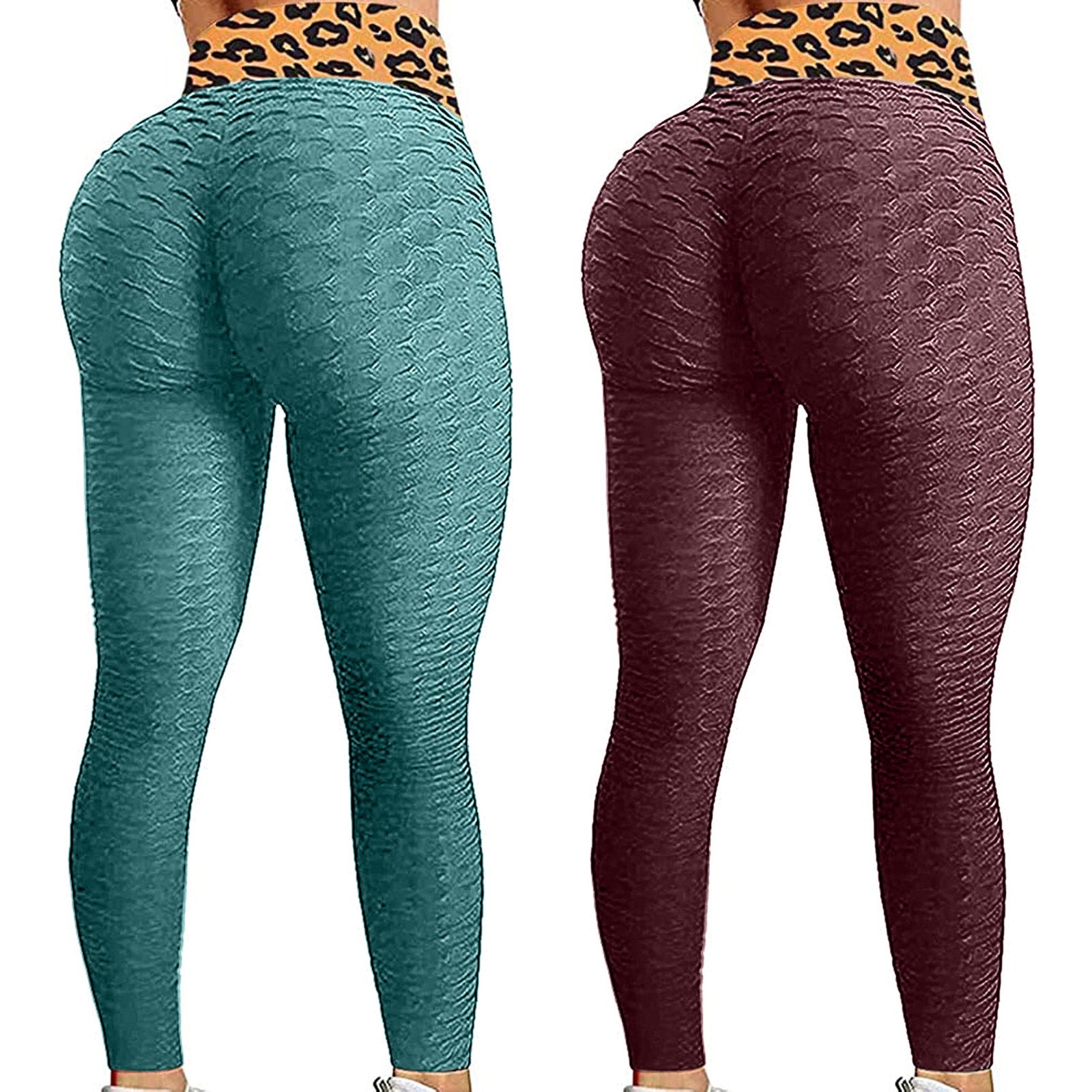 New Leopard Print Stitching Leggings Peach Hip Tights leopard print leggings leopard print leggings with pockets limelight leggings