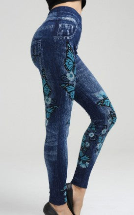 Butterfly Garden Jeggings | Printed Jeggings | Legsgofashions