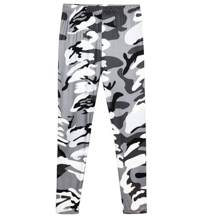 Camouflage Printed Grey Casual Legging Pants - Legsgofashions