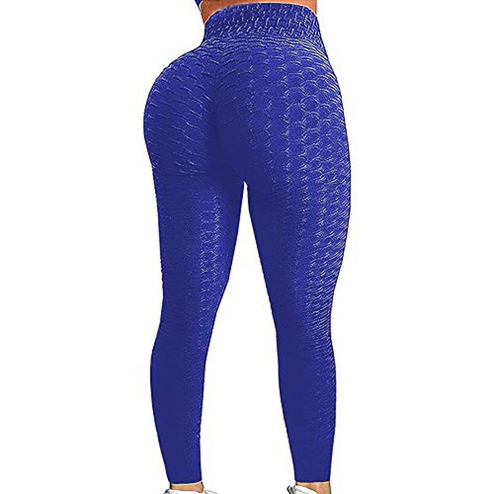 Women Ruched Butt Leggings High Waist Yoga Pants Textured - Legsgofashions