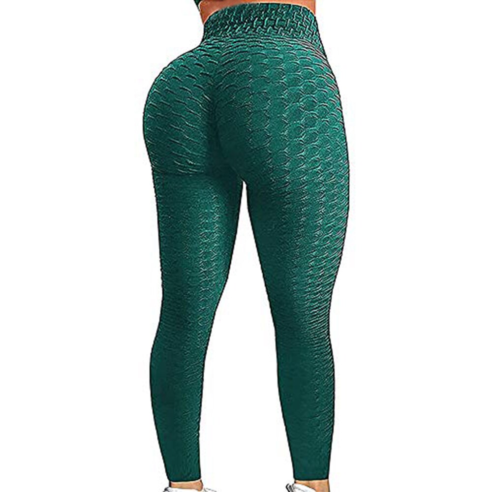 Women Ruched Butt Leggings High Waist Yoga Pants Textured - Legsgofashions