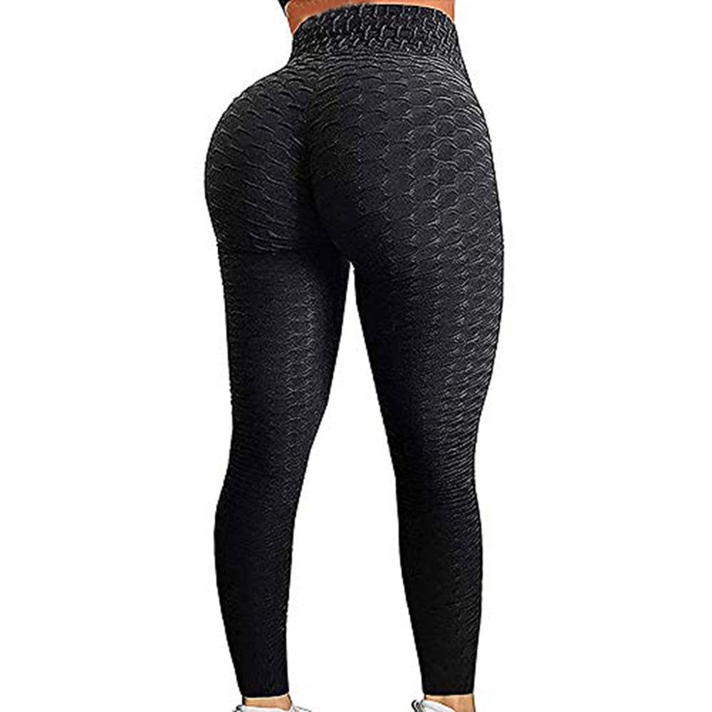 Women Ruched Butt Leggings High Waist Yoga Pants Textured - Legsgofashions