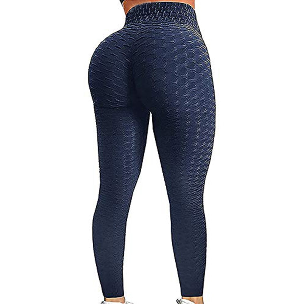 Women Ruched Butt Leggings High Waist Yoga Pants Textured - Legsgofashions