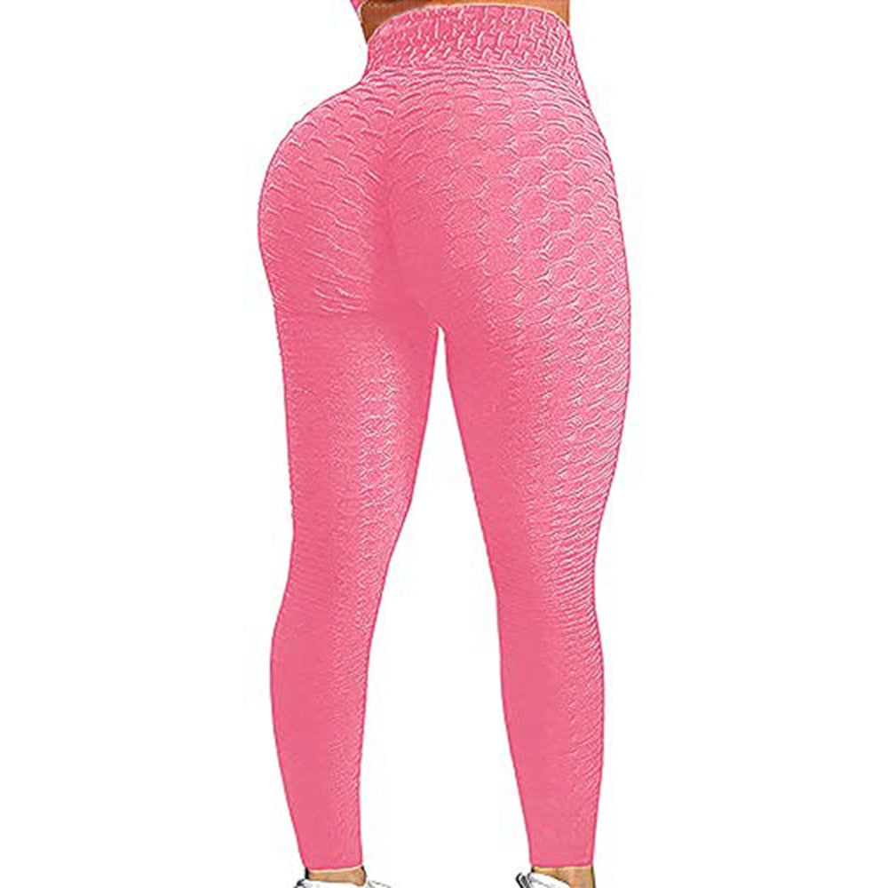 Women Ruched Butt Leggings High Waist Yoga Pants Textured - Legsgofashions