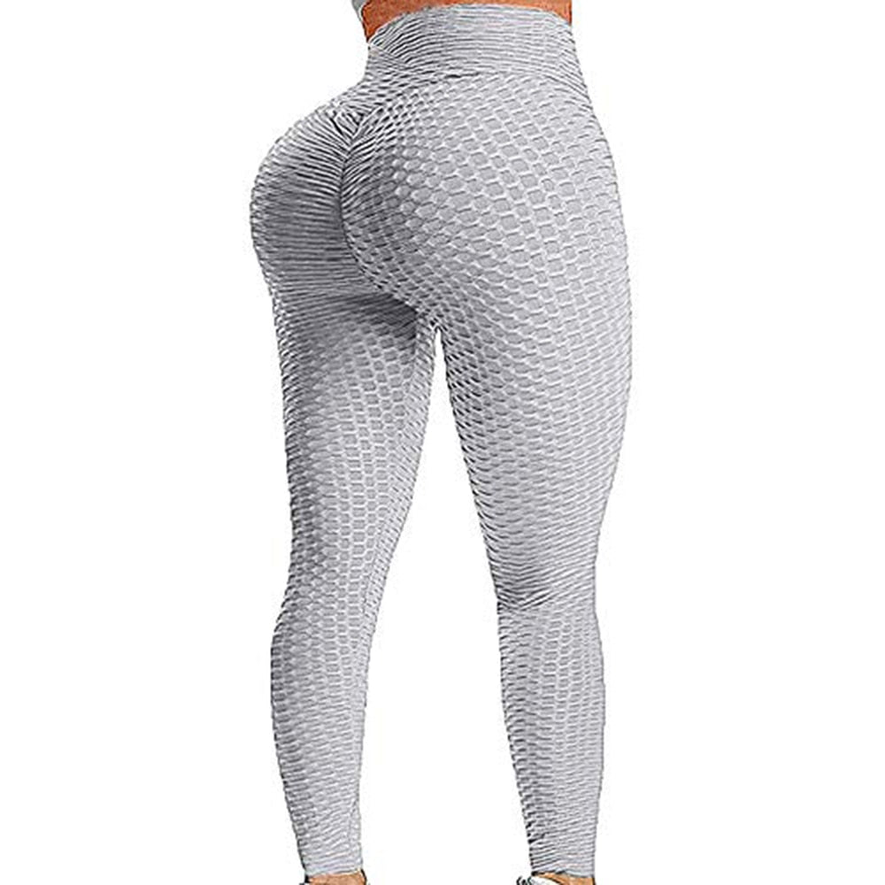 Women Ruched Butt Leggings High Waist Yoga Pants Textured - Legsgofashions