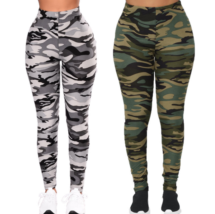 Camouflage Printed Grey Casual Legging Pants - Legsgofashions